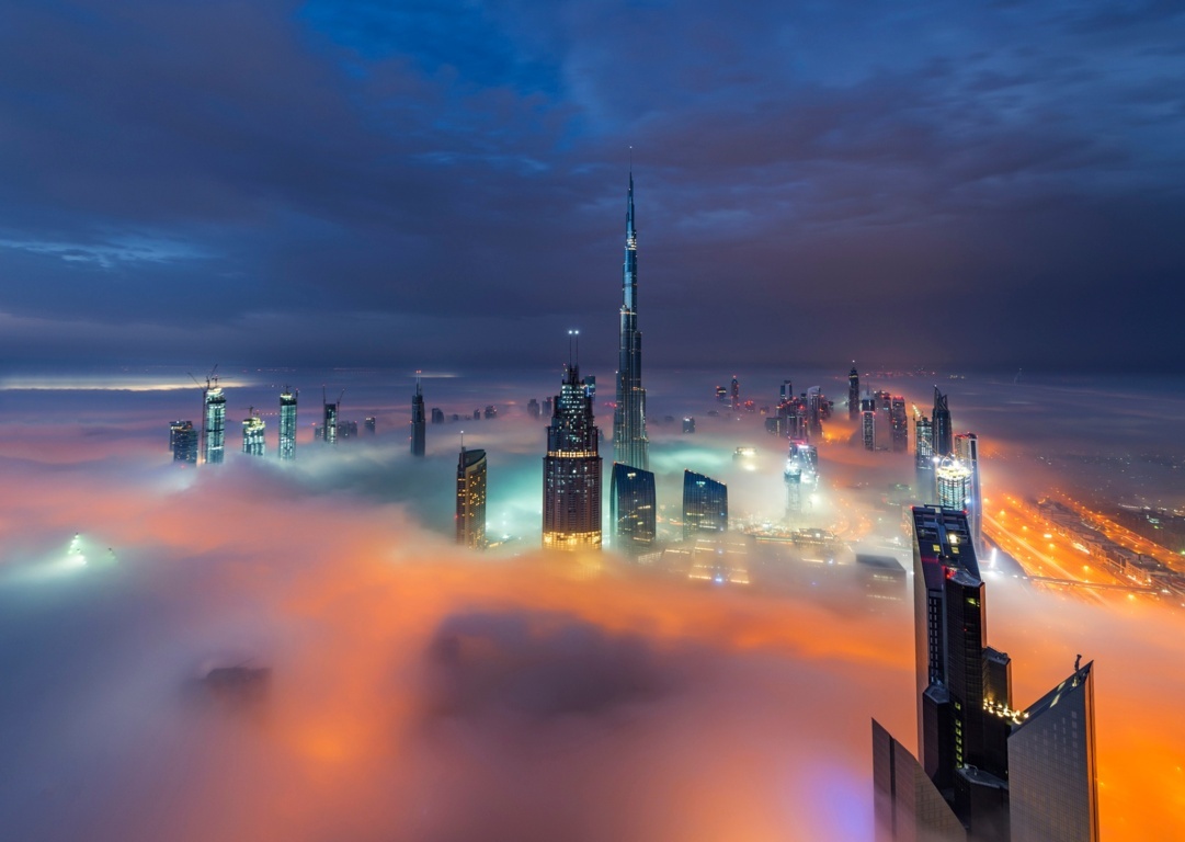 Man Made Burj Khalifa Dubai United Arab Emirates Cityscape Road Light Hd Wallpaper Image Buildings