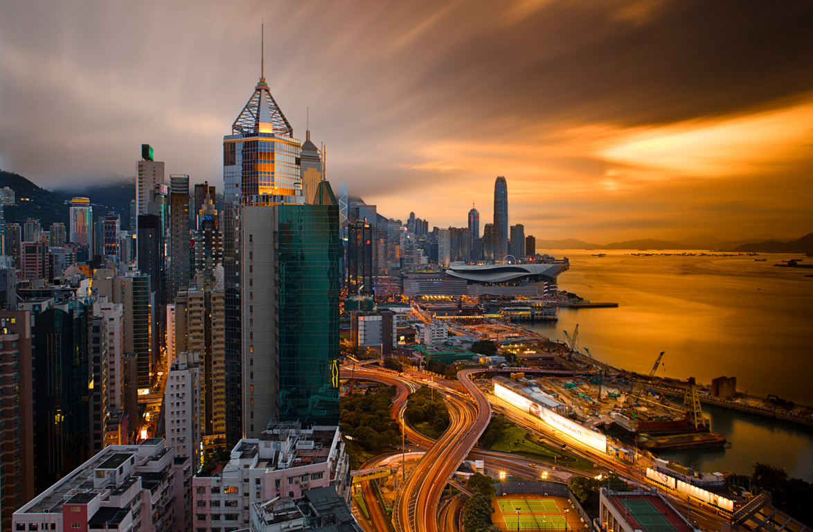 Man Made Hong Kong China Light Night City Building Skyline Hd Wallpaper Background Cities