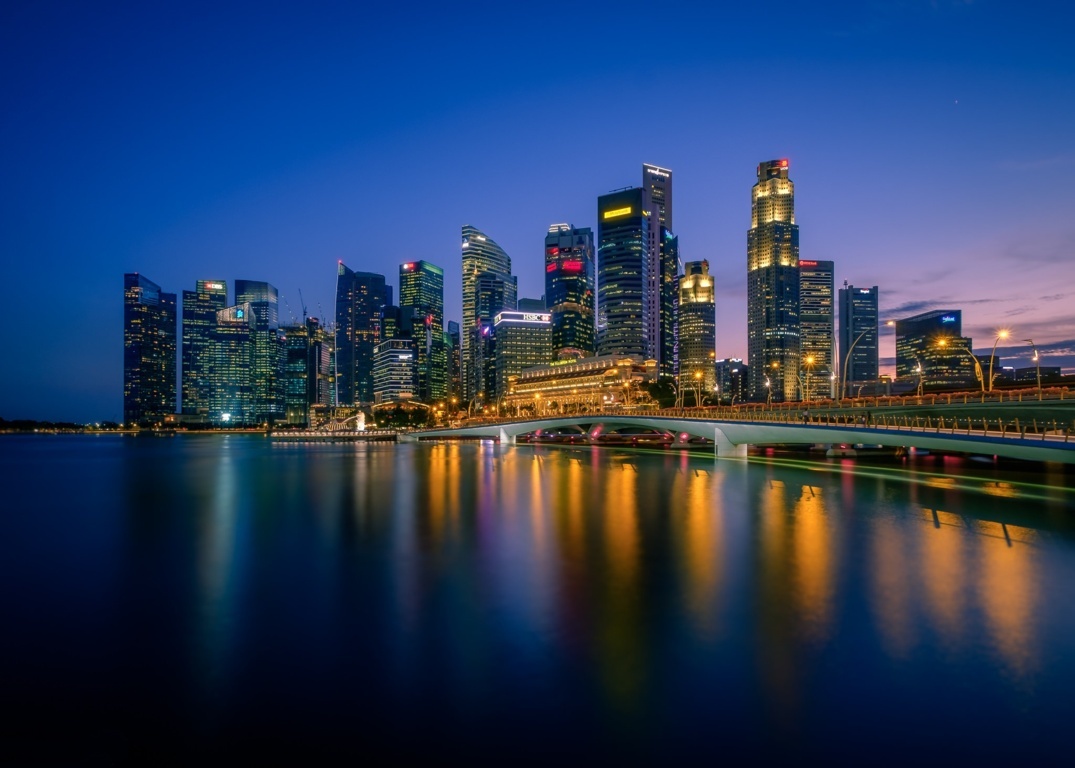 Singapore Night Skyline 5K Wallpaper